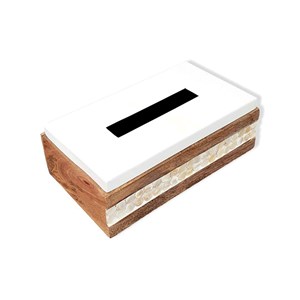 Boîte à mouchoirs en bois blanc