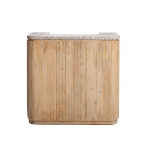 Meuble bar en bois et terrazzo
