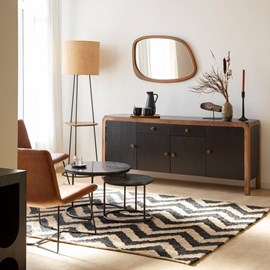 Buffet arrondi en bois de manguier romy