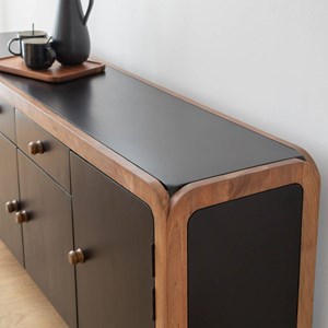 Buffet arrondi en bois de manguier romy