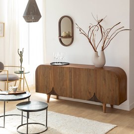 Buffet arrondi en bois de manguier lise
