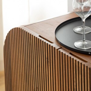 Buffet arrondi en bois de manguier lise