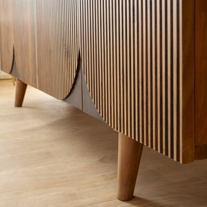 Buffet arrondi en bois de manguier lise