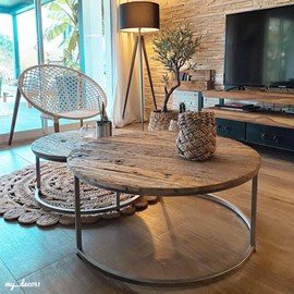 Table basse gigogne en bois recyclé