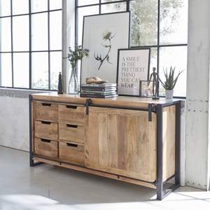 Buffet industriel à porte coulissante