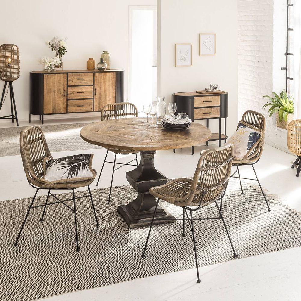 TecTake® Table à Manger Ronde 80 X 76 Cm Pour Salle à Manger, Table