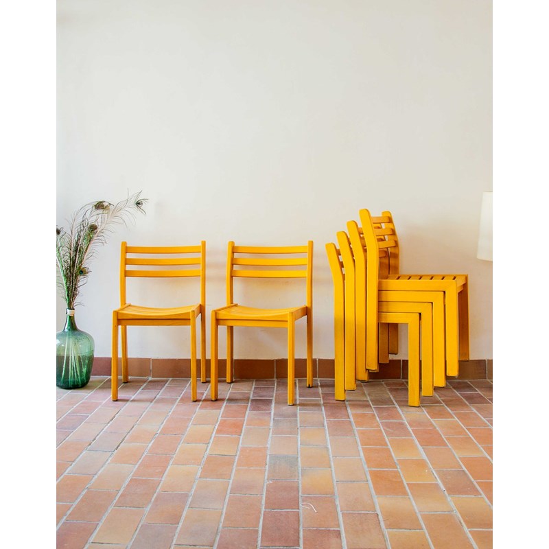Alma, le lot de 6 chaises en bois n°458