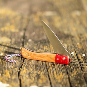 Couteau pliant + étui cuir artisanal