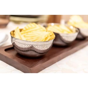 Set 3 coupelles argent sur plateau