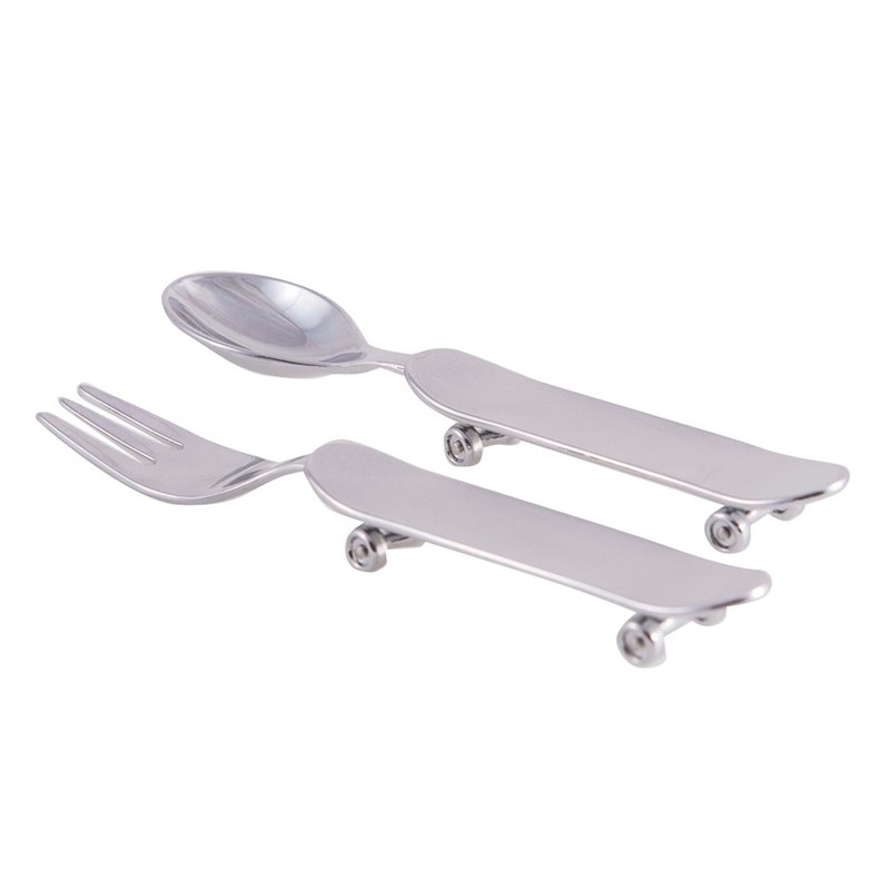 Cuillère et fourchette skate pour bébé