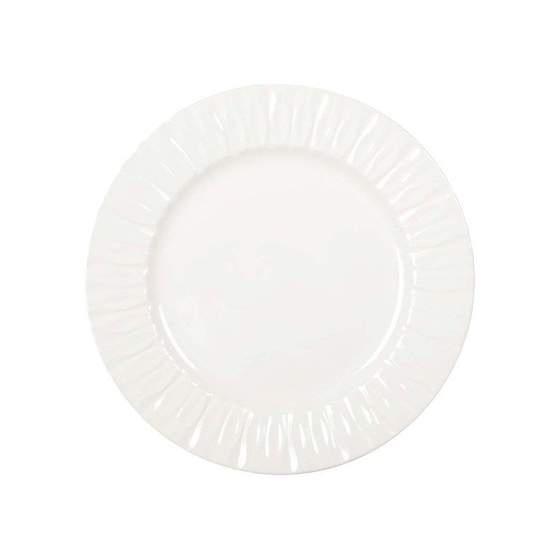 Assiette plate blanche lilia