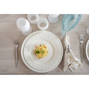 Assiette plate blanche lilia
