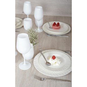 Assiette plate blanche lilia
