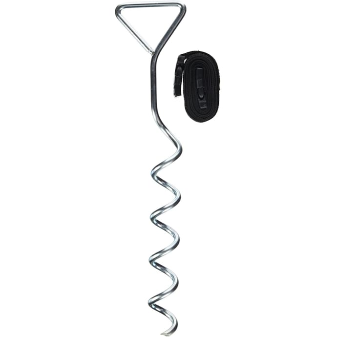 Kit Ancrage Sol Naviable Pour Trampoline - 4 Piquets Inox, Sangles XXL Certifiées TÜV, Aide à La Rotation