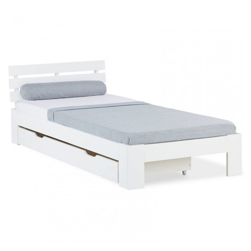 Lit simple 90x200 avec tiroir et sommier