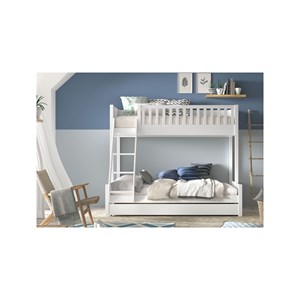 Lit familial avec lit gigogne blanc