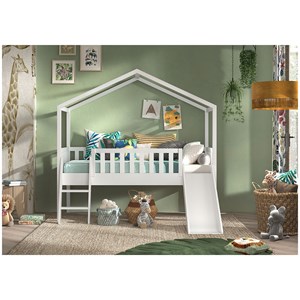 Lit cabane 90x200 dallas blanc