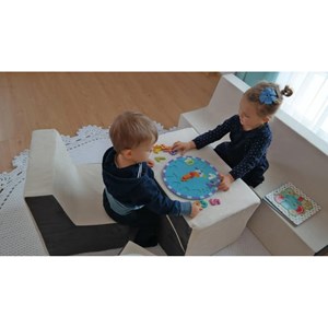 Canapé jeu confort repos beige-gris