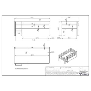 Lit mi-haut + 3 rangements avec tablette
