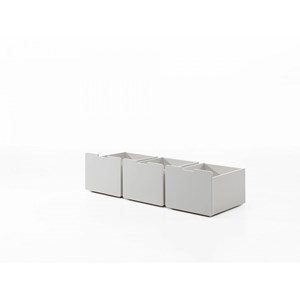 Lit mi-haut + 3 rangements avec tablette