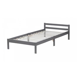 Lit simple en bois 90x200 gris