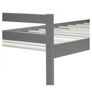 Lit simple en bois 90x200 gris