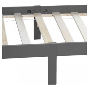 Lit simple en bois 90x200 gris