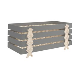 Combinaison de lit - 4 - 90x200cm gris