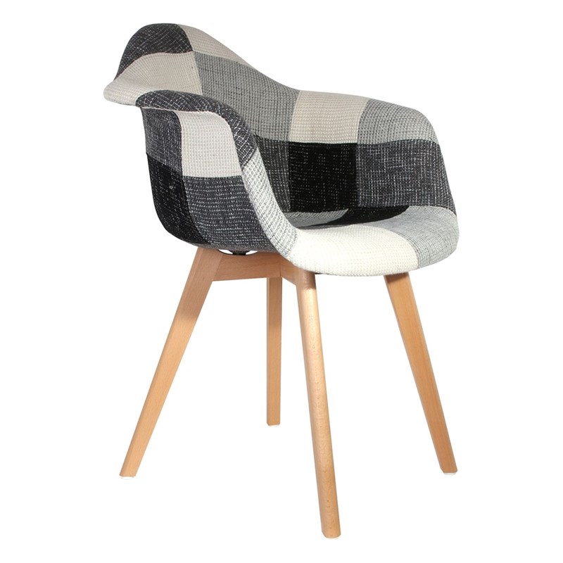 Cmp Paris - Fauteuil scandinave patchwork olga - h.