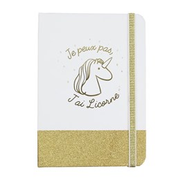 Carnet de notes à paillettes licorne -