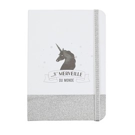 Carnet de notes à paillettes licorne -
