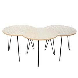 3 tables basses modulable en métal et