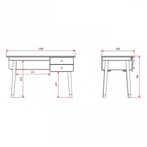 Bureau billy blanc 60x125x75cm