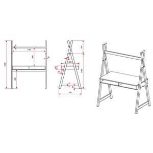 Vipack kiddy bureau tipi pour enfant