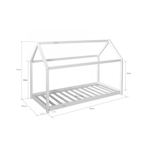 Lit cabane enfant gris 80 x 160 cm gris
