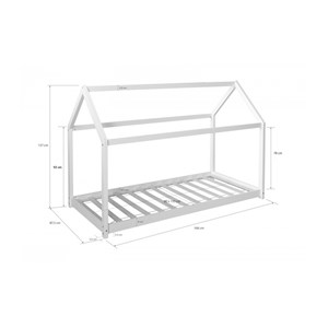 Lit cabane enfant 80 x 160 cm blanc