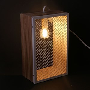 Lampe à poser avec cadre en bois louise