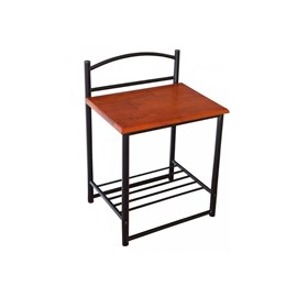 Table de chevet en metal et en bois