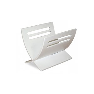 Porte journaux en bois blanc peint