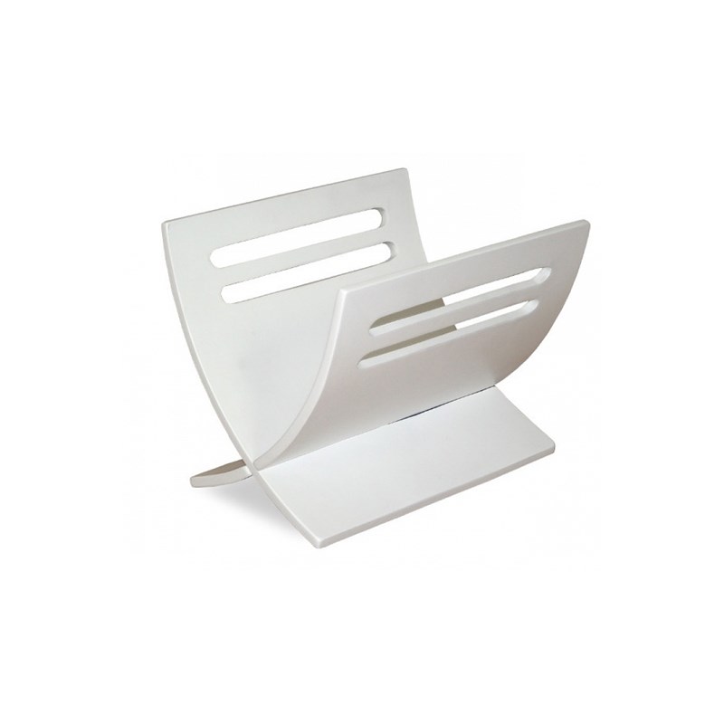 Porte journaux en bois blanc peint