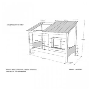Vipack lio lit cabane 90x200cm