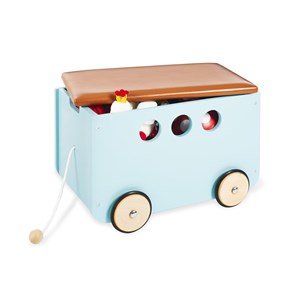 Coffre a jouets a roulettes jim menthe