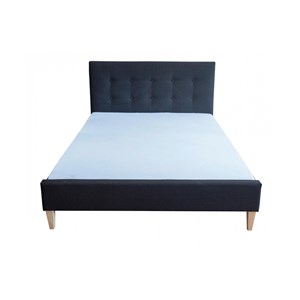 Lit rembourré tissu 160 x 200 noir