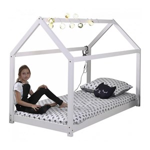 Vipack lit cabane 90x200cm blanc
