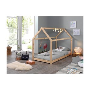 Vipack lit cabane 90x200cm pin naturel