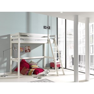 Vipack pino lit mezzanine 90x200 blanc