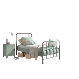 Lit et chevet 90x200 vert bronxx