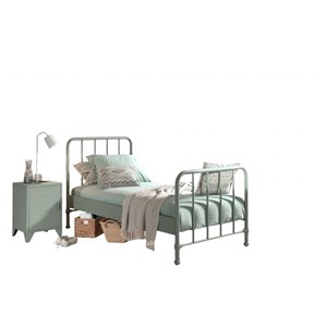 Lit et chevet 90x200 vert bronxx