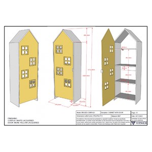 Armoire 1 porte casami bruges more jaune