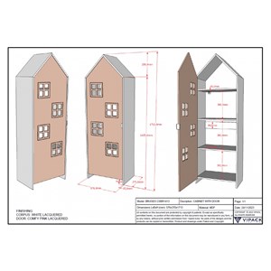 Armoire 1 porte casami bruges comfy rose